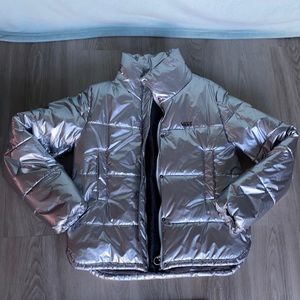 Vans Silver Metallic Puffer Jacket (Small)